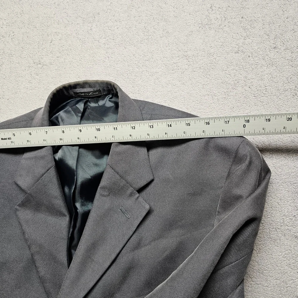 Alfani Blazer Jacket Men R41 Gray Lined Notch Lapel Single Breasted Button Front